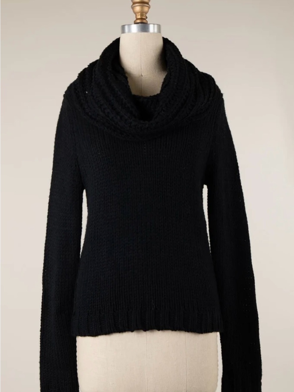 Miracle Black Cowl Neck Knit Sweater